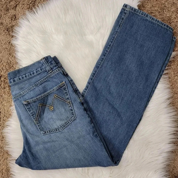 MENS American Rag Straight‎ Leg Jeans Medium Wash Relaxed Denim 32 100% Cotton - Picture 1 of 6